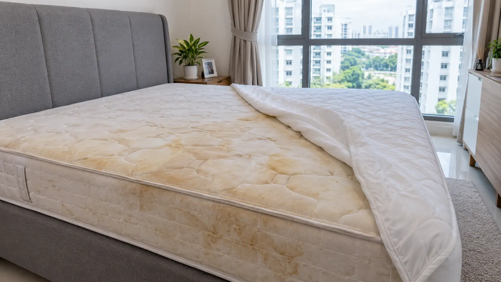 Mattress prepared for professional wet extraction