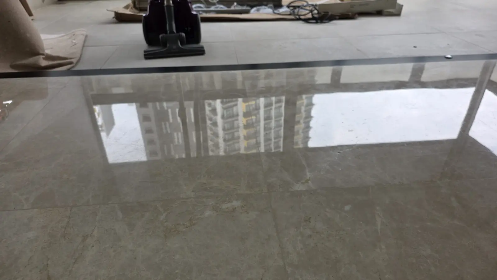 Polished marble floor completed by MyCleanHome